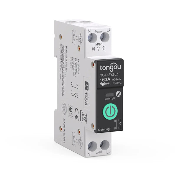Zigbee DIN Rail Switch with Circuit Breaker Function Tongou TO-Q-SY2-JZT